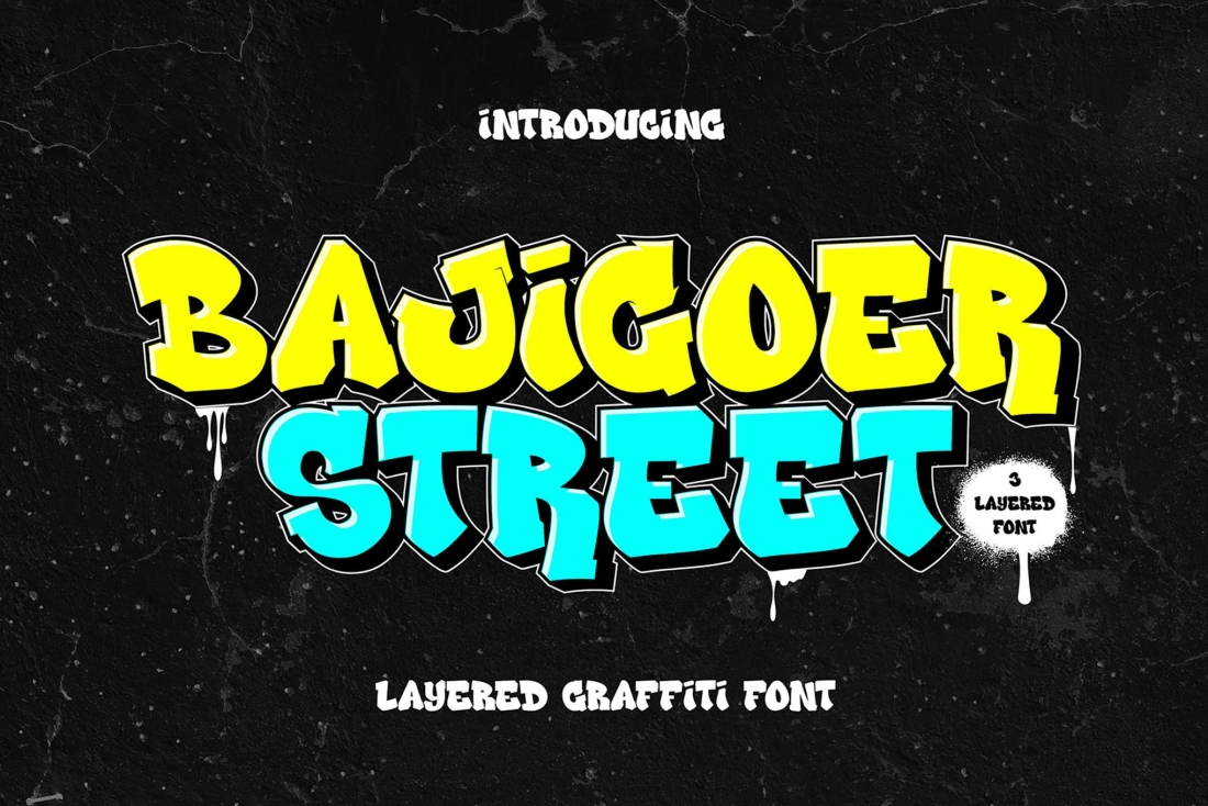 Bajigoer Street - Layered Graffiti Font