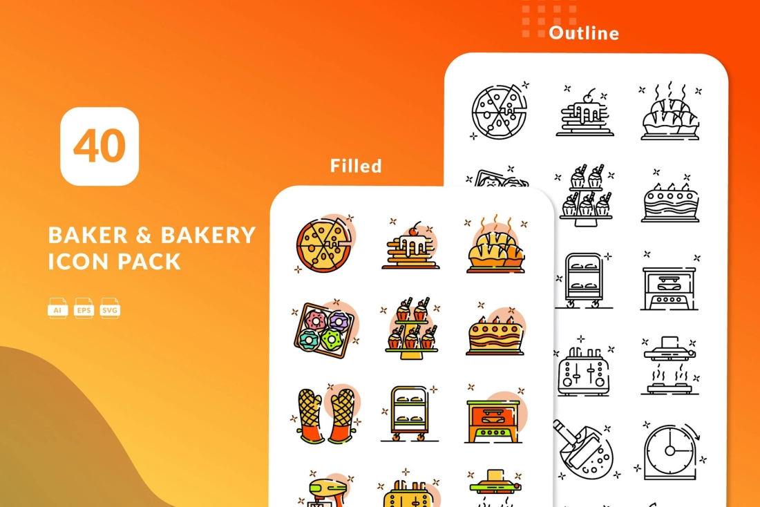 Baker And Bakery Icons