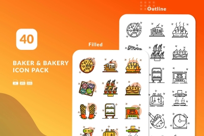 Baker And Bakery Icons
