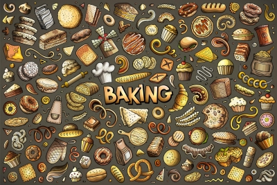 Bakery Cartoon Objects Set