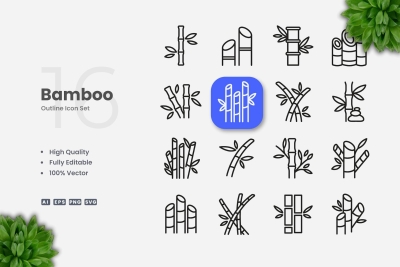 Bamboo Outline Icons