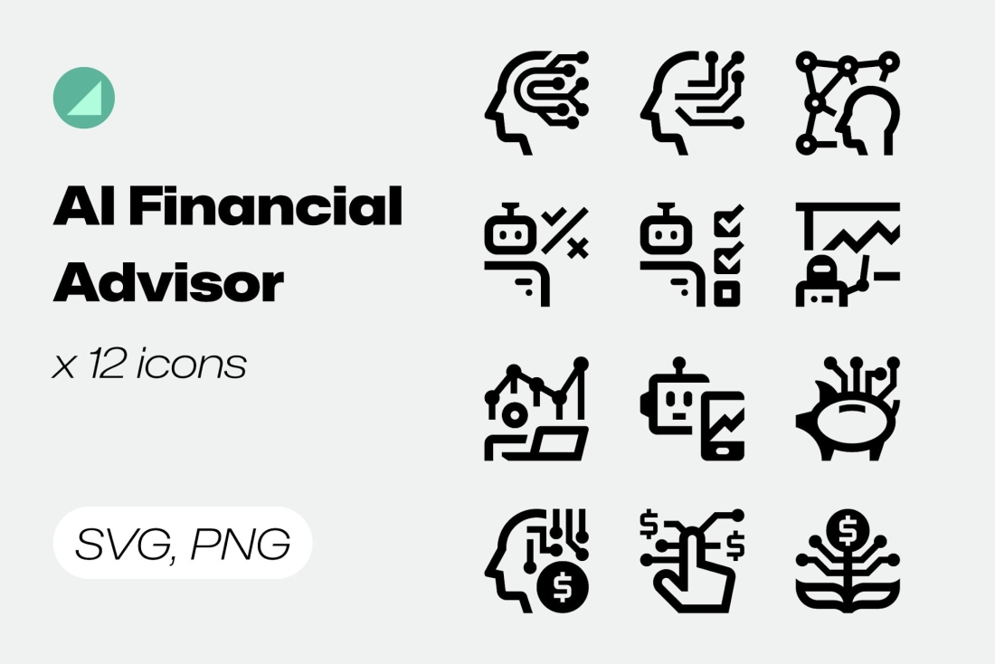 Basicons / Line / AI Financial Advisor Icons