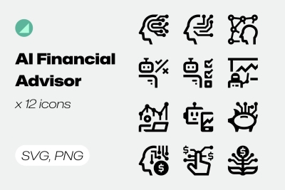 Basicons / Line / AI Financial Advisor Icons