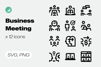 Basicons / Line / Business Meeting Icons