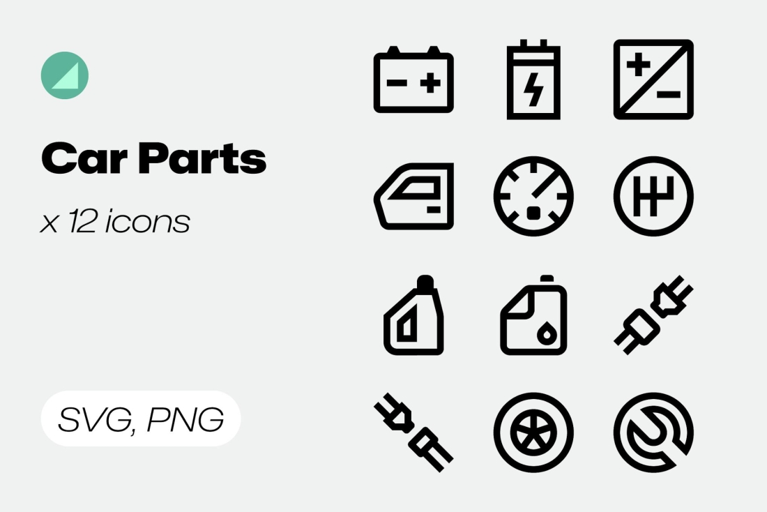 Basicons / Line / Car Parts Icons