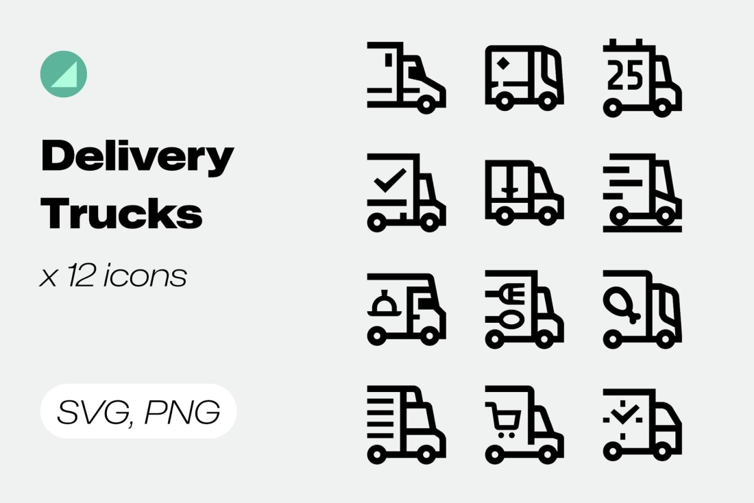 Basicons / Line / Delivery Trucks Icons