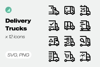 Basicons / Line / Delivery Trucks Icons