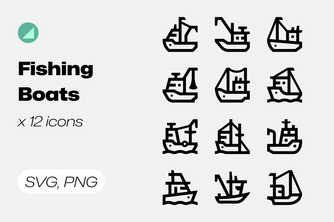 Basicons / Line / Fishing Boats Icons