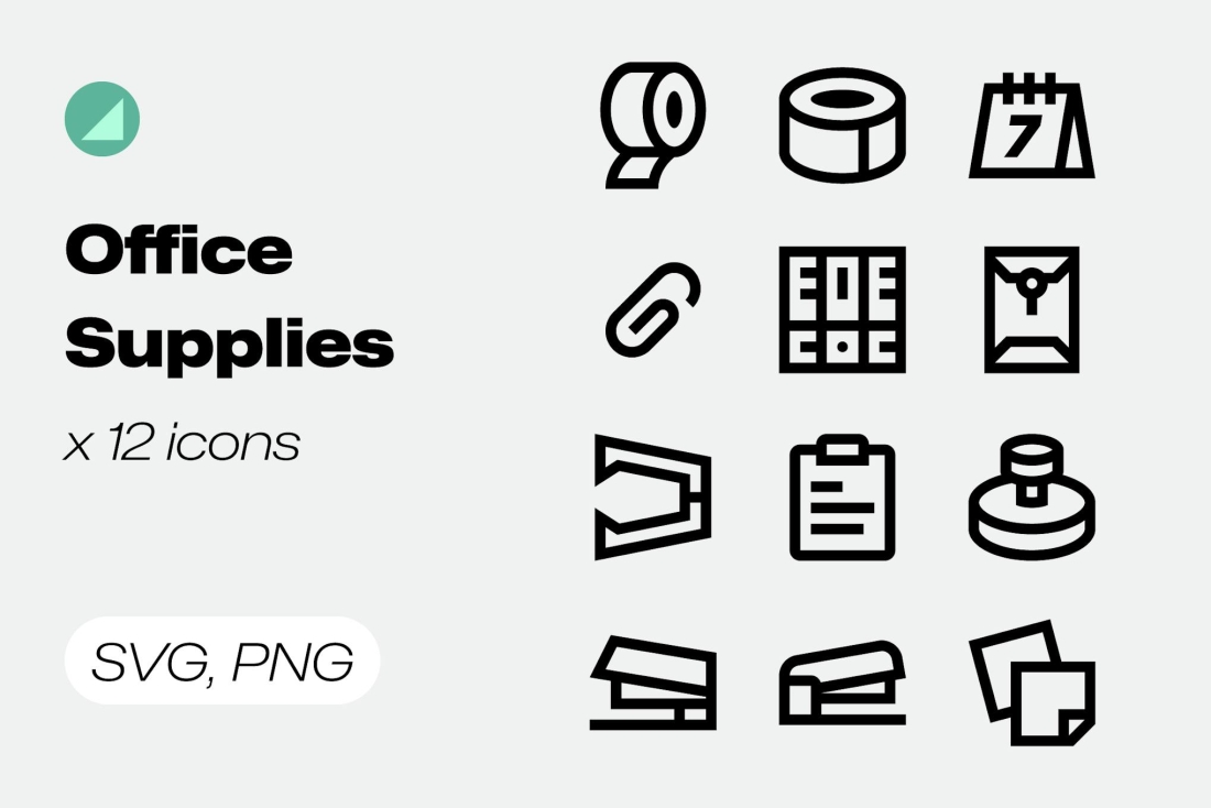Basicons / Line / Office Supplies Icons