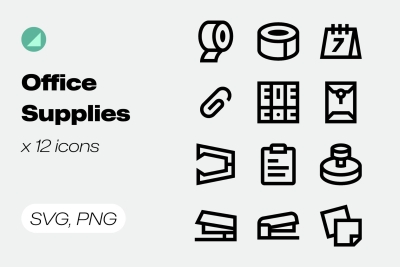 Basicons / Line / Office Supplies Icons