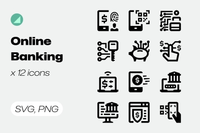Basicons / Line / Online Banking Icons