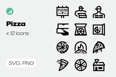 Basicons / Line / Pizza Icons