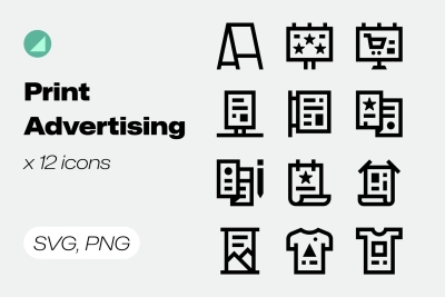 Basicons / Line / Print Advertising Icons