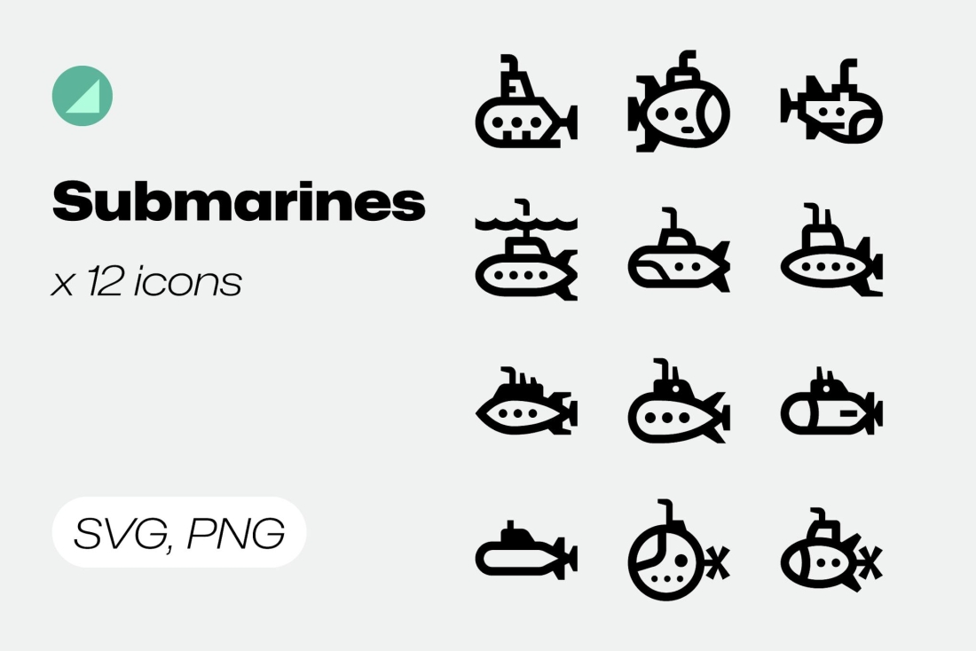 Basicons / Line / Submarine Icons
