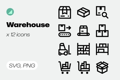 Basicons / Line / Warehouse Icons
