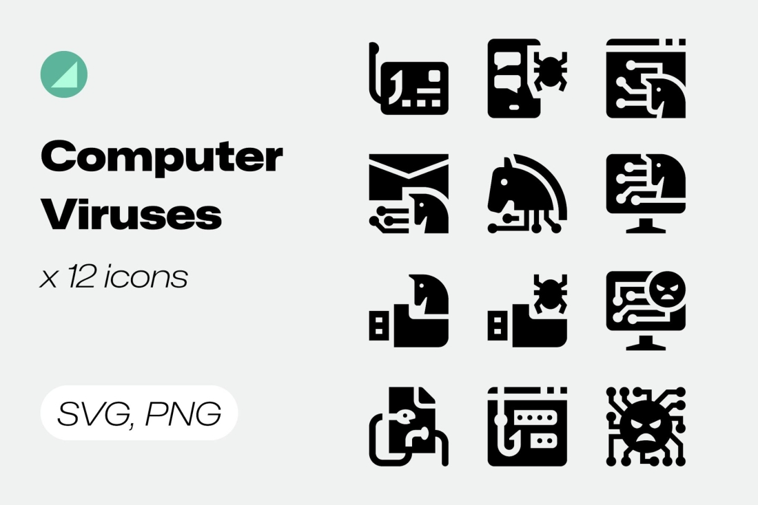 Basicons / Solid / Computer Viruses Icons