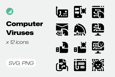 Basicons / Solid / Computer Viruses Icons