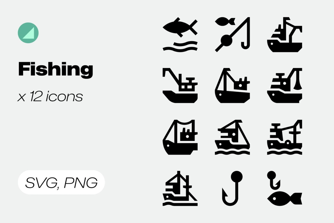 Basicons / Solid / Fishing Icons