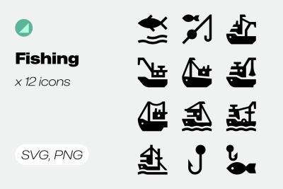 Basicons / Solid / Fishing Icons