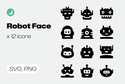 Basicons / Solid / Robot Faces Icons