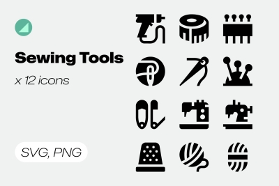 Basicons / Solid / Sewing Tools Icons
