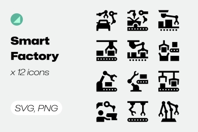Basicons / Solid / Smart Factory Icons