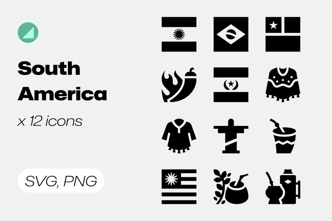 Basicons / Solid / South America Icons