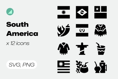 Basicons / Solid / South America Icons