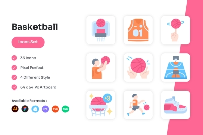 Basketball Icons Set