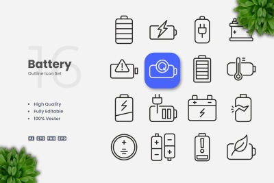 Battery Outline Icons