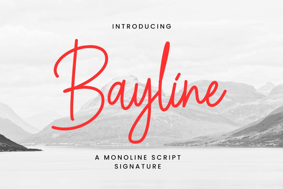 Bayline - A Monoline Script Signature