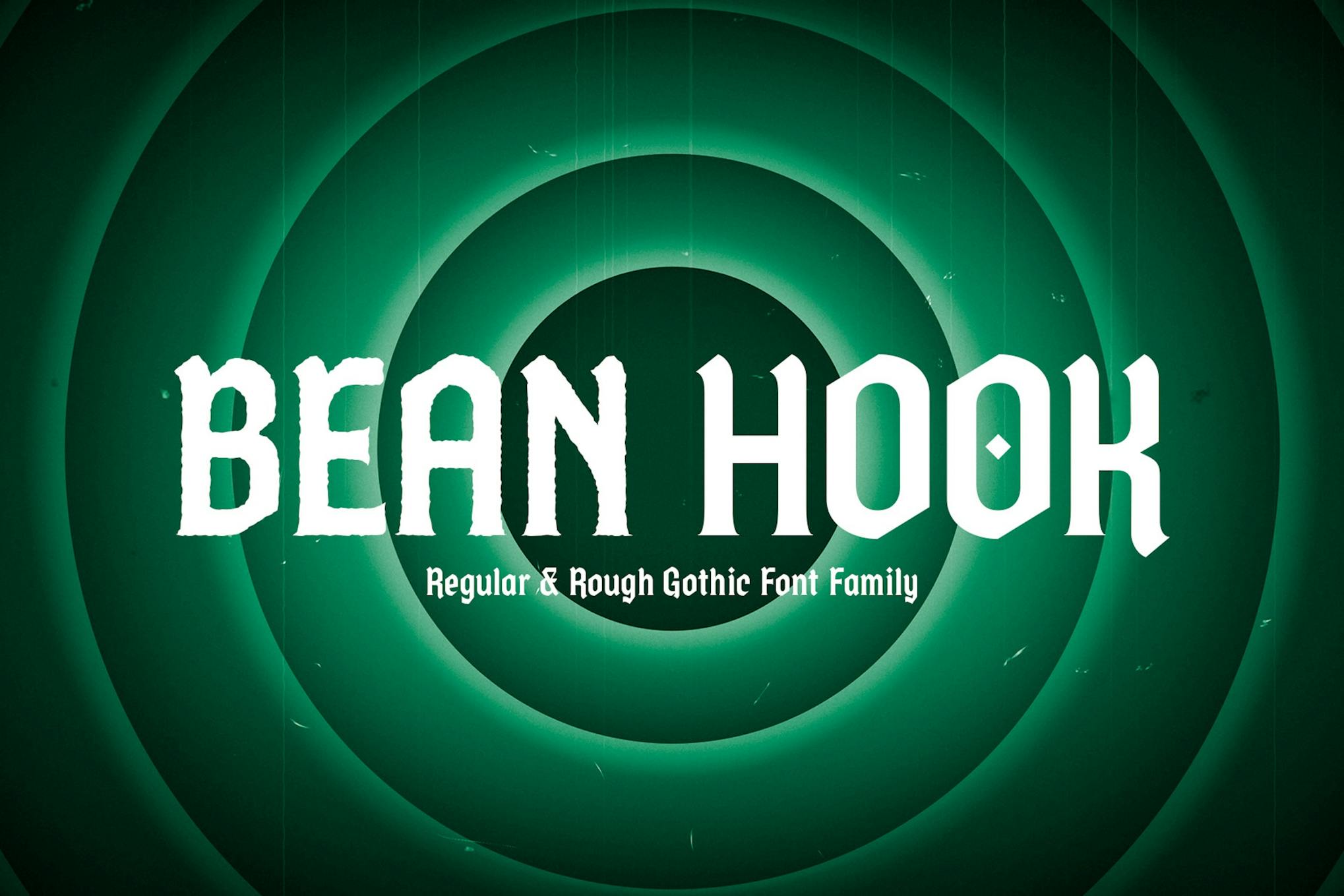 Bean Hook – Wood Type Gothic Flare Rough & Inline