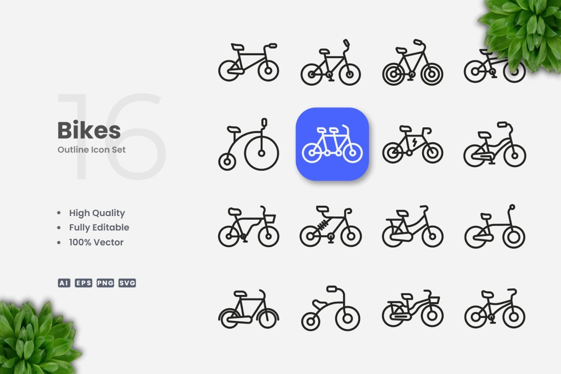 Bikes Outline Icons