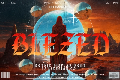 BLEZED Blackletter Gothic Display Font