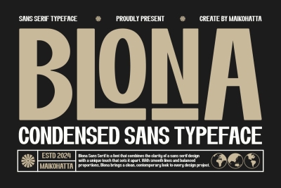 Blona - Condensed Sans Typeface