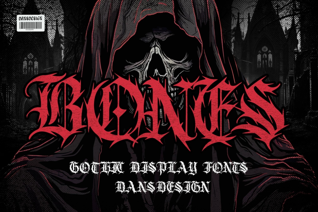 BONES Blackletter Gothic Display Font