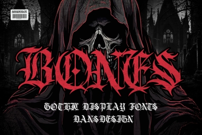 BONES Blackletter Gothic Display Font