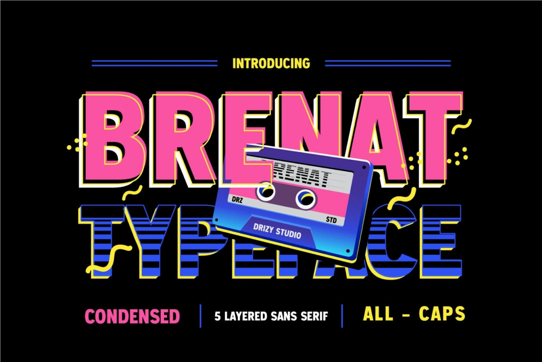 Brenat - Layered Sans Serif Font
