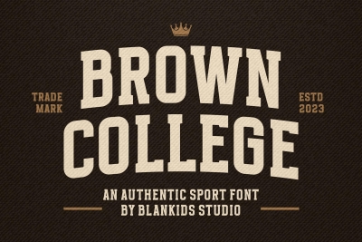 Brown College an Authentic Sport Font