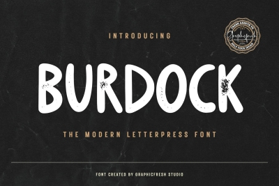 Burdock - Modern Letterpress Font
