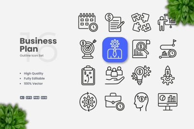 Business Plan Outline Icons