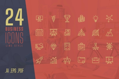 Business Strategy Icons - Line Style