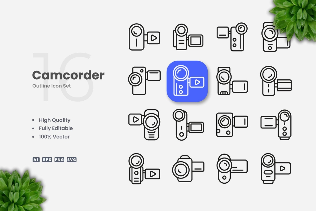 Camcorder Outline Icons