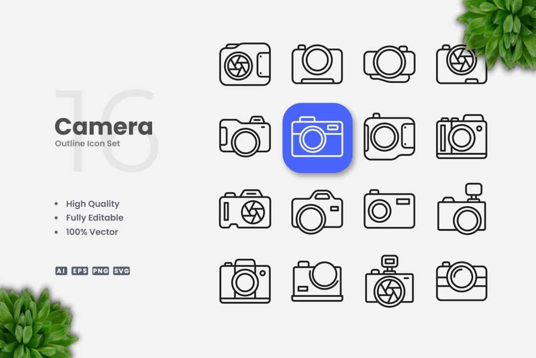Camera Outline Icons