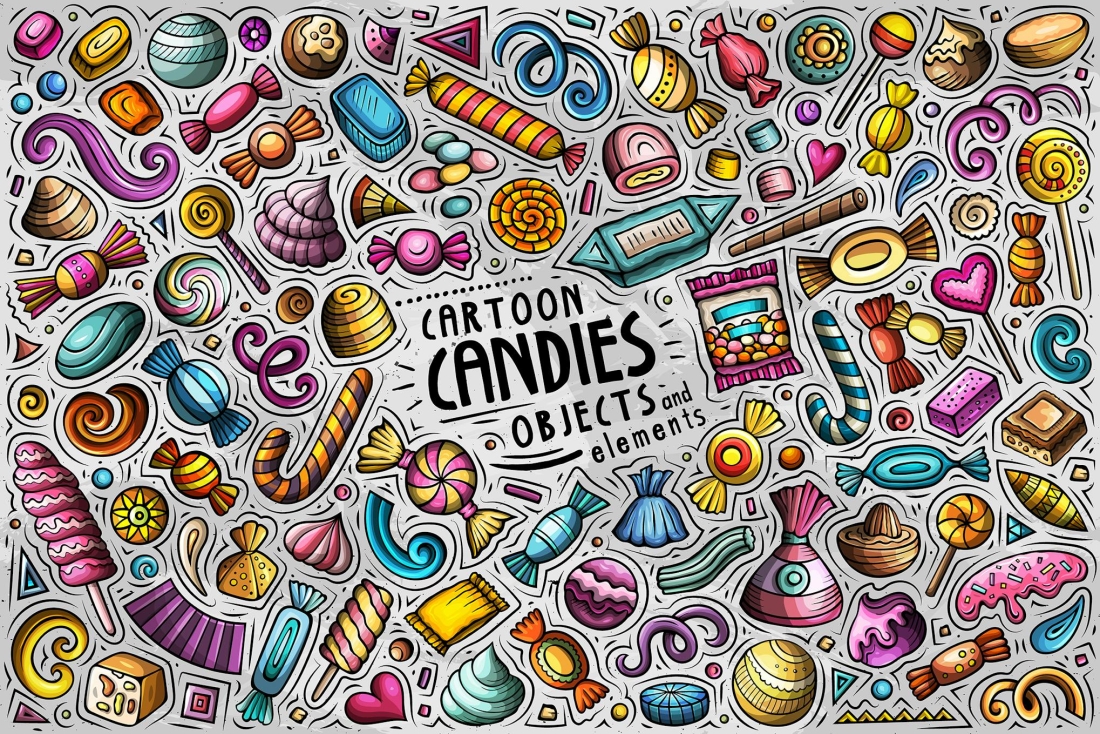 Candies Funny Objects & Symbols Set