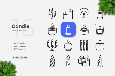 Candle Outline Icons