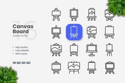 Canvas Board Outline Icons