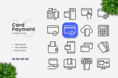 Card Payment Outline Icons