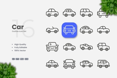 Cars Outline Icons