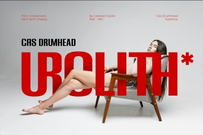 Cas Drumhead - Condensed Sleek Sans Serif Typefa